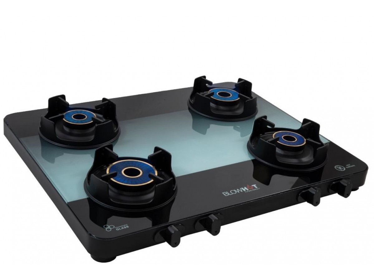 3 burner gas stove with glass top & automatic ignition