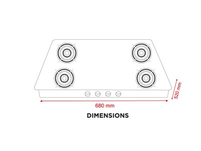 Blowhot Jasper 4B Black Non Auto Glass top gas stove