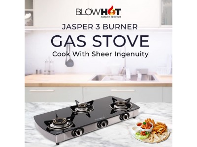 Blowhot  Jasper Non Auto 3B Black Glass top gas stove
