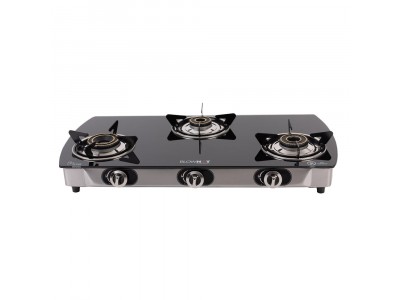 Blowhot Jasper 3B Black non auto Heavy pan stand Glass top gas stove