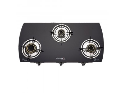 Blowhot Jasper 3B Black Auto Black Glass top gas stove