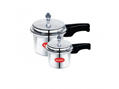 Combo Of Castor 3L Aluminium Pressure Cooker & 5L Aluminium Pressure Cooker (3 Each)