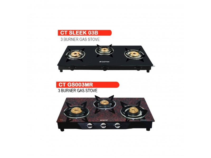 Combo of Castor Sleek 3B  (CT SLEEK 03B) & Castor CTGS03MR Gas STOVE