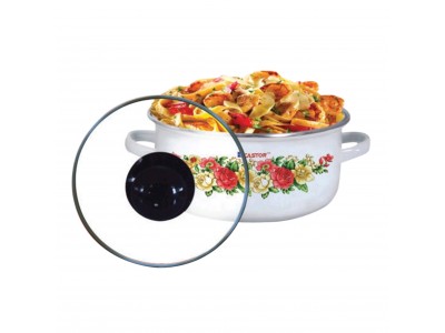 Castor Enamel Casserole with Glass Lid 22 cm CT ECS 622