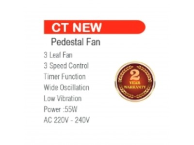 Castor High Speed Pedestal Fan 16 3 Leaf CT093 M