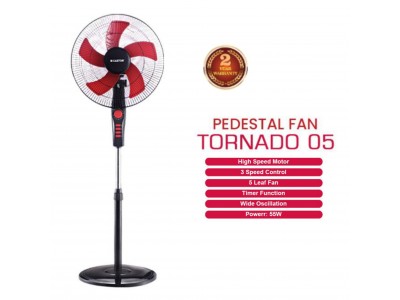 Castor High Speed Pedestal Fan 5 Leaf Tornado 05