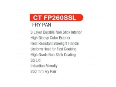 Castor Fry Pan with SS Lid CT FP260SSL