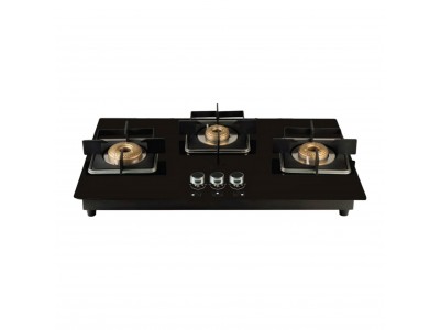 Castor 3 Burner Glaze Glass Hob 