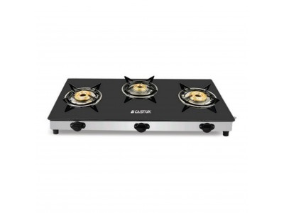 Castor 3 Burner Slim Indian Auto Ignition Gas Stove-CT AGS03