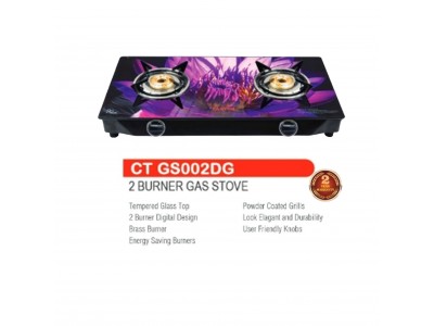 Castor Digital 2 Burner Glass Top Gas Stove-CT GS002 DG
