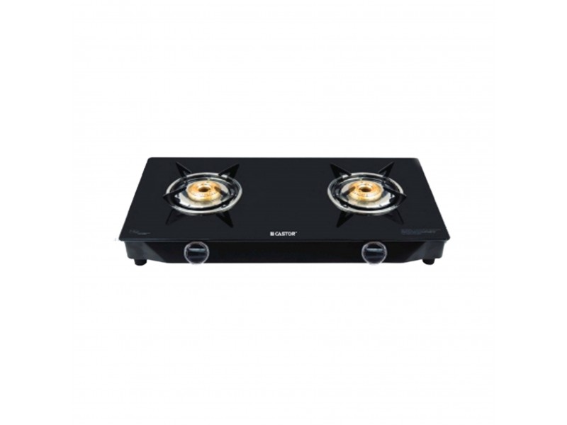 Castor2 Burner Glass Top Gas Stove-CT GS002 BL