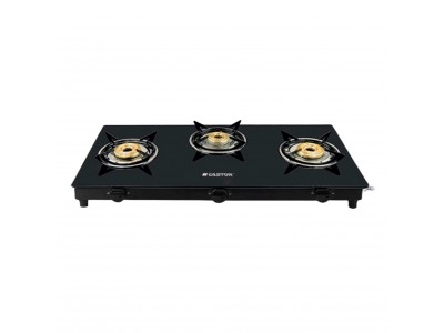 Castor Sleek 3 Burner Glass Top Gas Stove