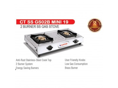 Castor 2 Burner Mini Stainless Steel Gas Stove CTSSGS02MINI19