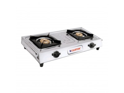 Castor 2 Burner Mini Stainless Steel Gas Stove With Appa chatti