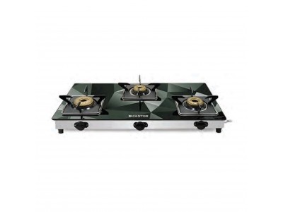 Castor Star 3 Burner Glass Top Gas Stove-CT GS8413 STAR DD