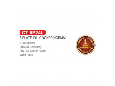 Castor Idli Cooker Stainless Steel- 6 Plates