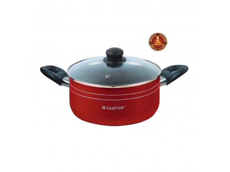 Castor Deep Kadai with Glass Lid-CT 20CS