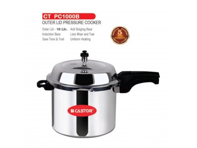Castor Aluminium Pressure Cooker 10 Ltr