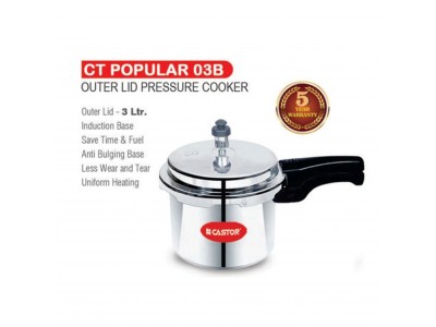 Castor Aluminium Pressure Cooker 3 Ltr