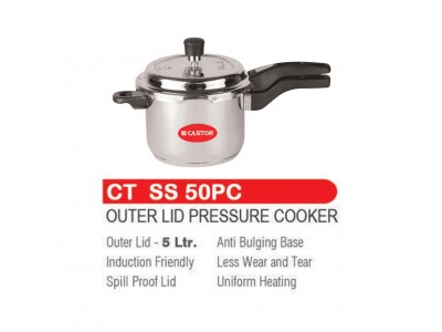 Castor Steel Pressure Cooker 5 Ltr