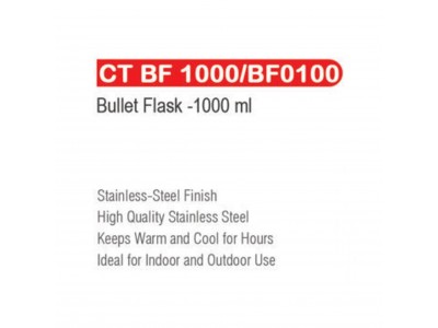 Castor Steel Vacuum Bullet Flask 1000 ml-CT BF1000