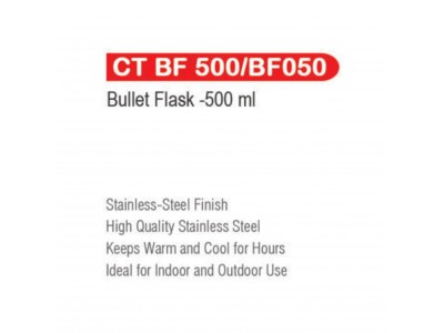 Castor Steel Vacuum Bullet Flask 500 ml-CT BF500