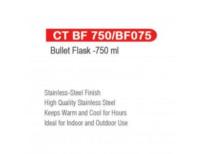 Castor Steel Vacuum Bullet Flask 750 ml-CT BF0750