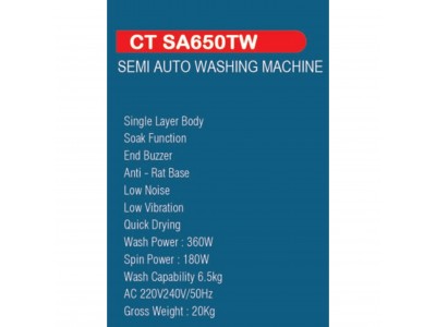 Castor Semi Auto 6.5 Kg Washing Machine