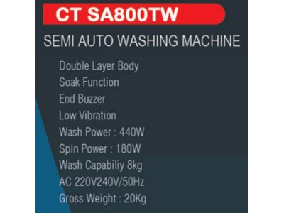 Castor Semi Auto 8 Kg Washing Machine