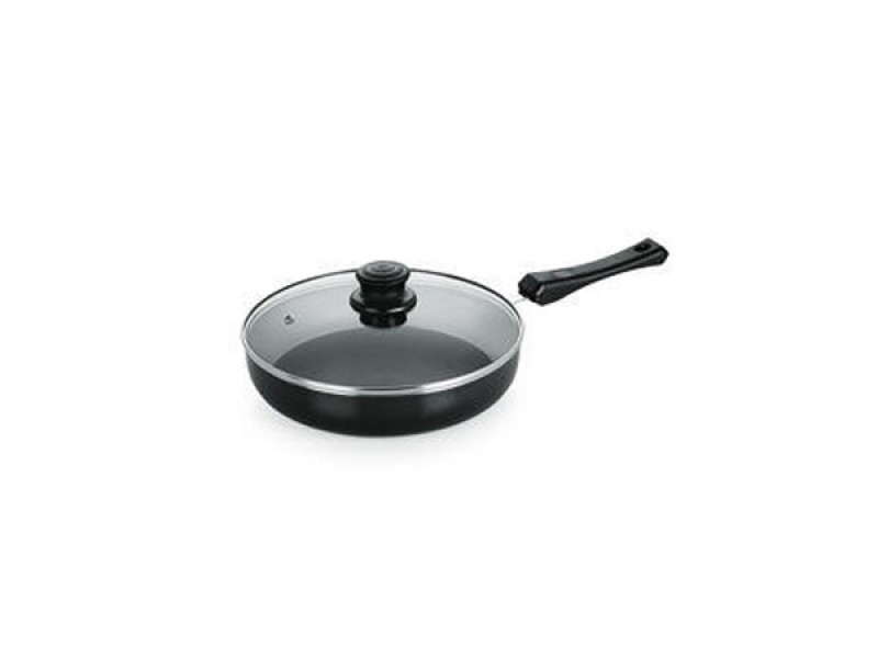 Nirlon Induction Fry Pan with Glass Lid 24cm