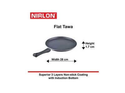 Nirlon Induction Flat Tawa 28cm