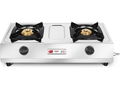 PIGEON MAXIMA STAIN LESS STEEL  2 BURNER GAS STOVE