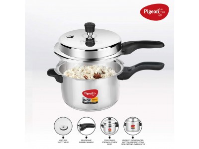 PIGEON INOX STAINLESS STEEL PRESSURE COOKER 3 LITRE