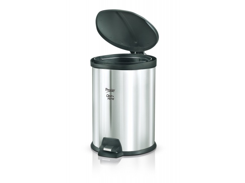 Prestige Stainless Steel Flip Bin, 3-litres, Silver/Black