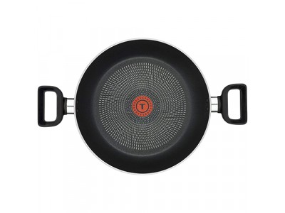 Tefal Delicia Non-Stick Kadhai with Lid, 24cm Greyish Black