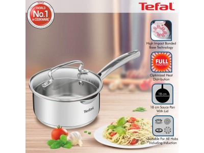 Tefal Duetto Plus Sauce Pan 16 cm with Glass Lid SS