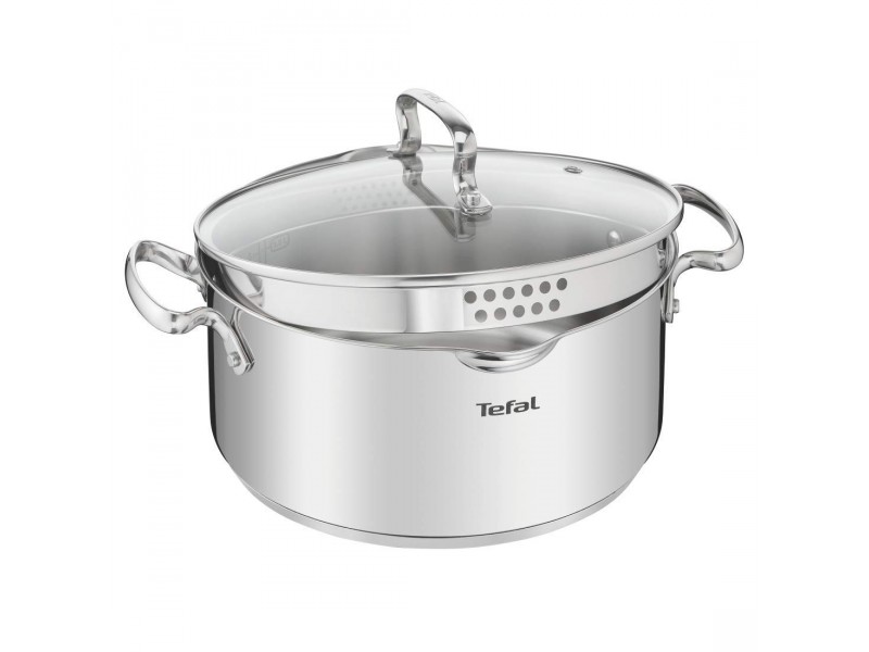 Tefal Duetto Plus Stewpot/Biryani Pot 20 cm with Glass Lid SS